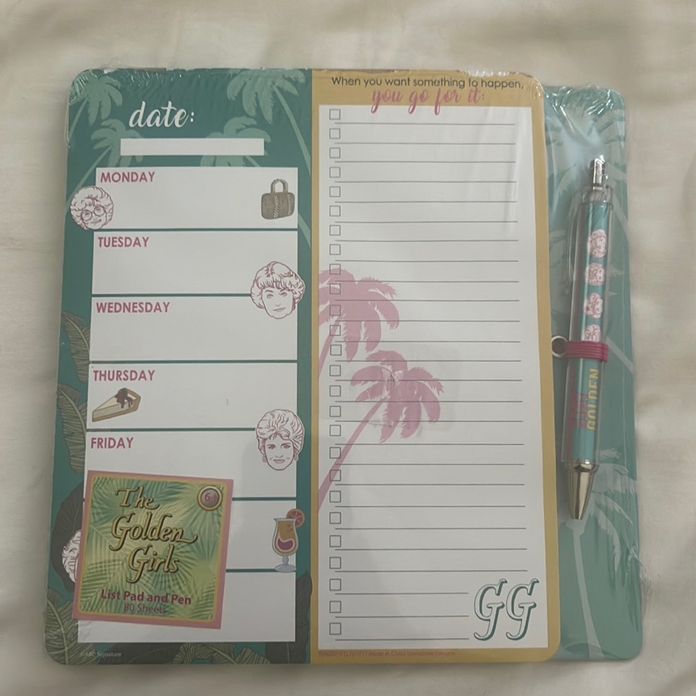 Golden Girls Note Pad and Pen set